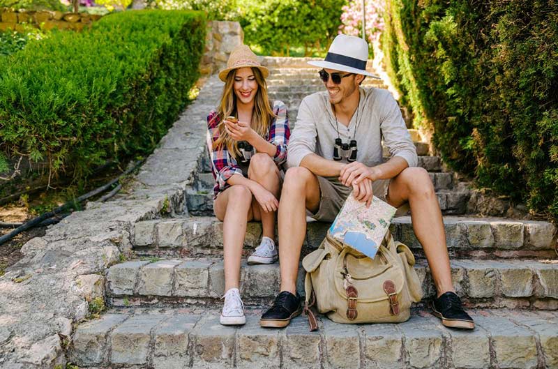 Couple of people on steps