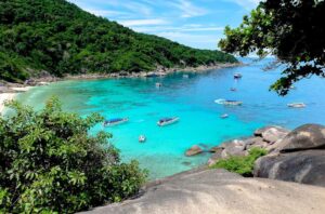 Bay with boats in Phuket
